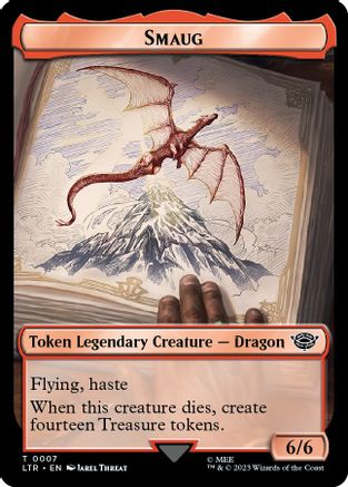Smaug // Food (0010) Double-Sided Token  [Foil]  (LTR-7 // 10) - [The Lord of the Rings: Tales of Middle-earth] - Trinity Hobby