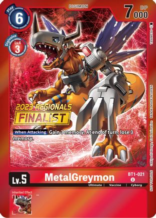 MetalGreymon [BT1-021] (2023 Regionals Finalist) [Release Special Booster Promos] - Trinity Hobby