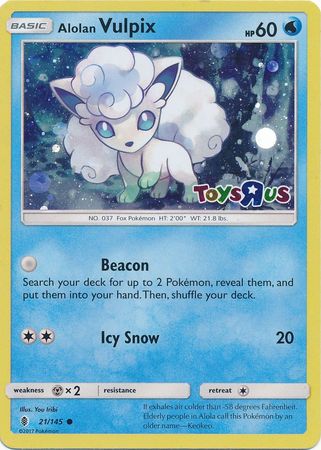 Alolan Vulpix (21/145) (Toys R Us Promo) [Sun & Moon: Guardians Rising] - Trinity Hobby