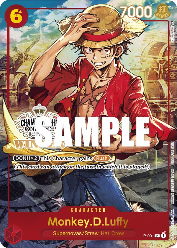 Monkey.D.Luffy (Store Championship Trophy Card) (P-001) - [One Piece Promotion Cards] Foil - Trinity Hobby