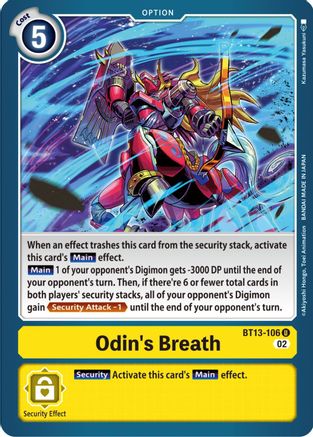 Odin's Breath [BT13-106] [Versus Royal Knights Booster] - Trinity Hobby