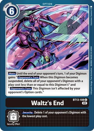Waltz's End [BT13-108] [Versus Royal Knights Booster] - Trinity Hobby