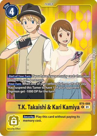 T.K. Takaishi & Kari Kamiya [BT6-089] (Event Pack 5) [Double Diamond Promos] - Trinity Hobby