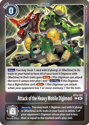 Attack of the Heavy Mobile Digimon! [BT9-102] (Event Pack 5) [X Record Promos] - Trinity Hobby