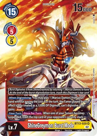 Shinegreymon: Burst Mode [BT13-020] [Versus Royal Knights Booster] - Trinity Hobby