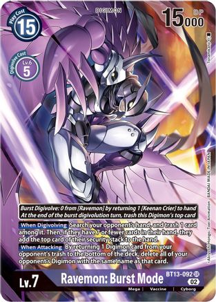 Ravemon: Burst Mode [BT13-092] (Alternate Art) [Versus Royal Knights Booster] - Trinity Hobby