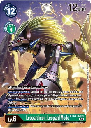Leopardmon: Leopard Mode [BT13-058] (Alternate Art) [Versus Royal Knights Booster] - Trinity Hobby