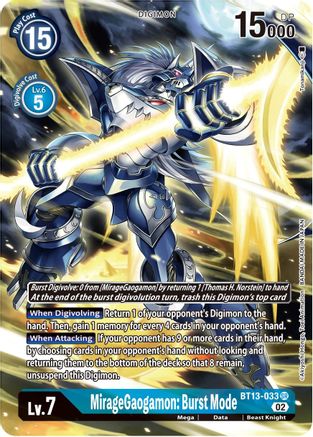 MirageGaogamon: Burst Mode [BT13-033] (Alternate Art) [Versus Royal Knights Booster] - Trinity Hobby