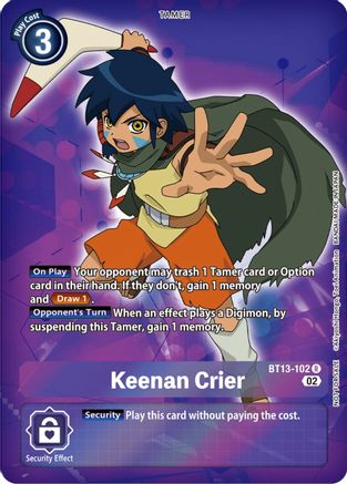 Keenan Crier [BT13-102] (Box Topper) [Versus Royal Knights Booster] - Trinity Hobby