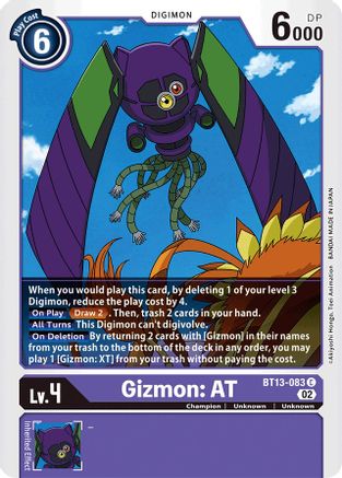 Gizmon: AT [BT13-083] [Versus Royal Knights Booster] - Trinity Hobby