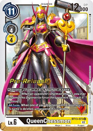 QueenChessmon [BT13-073] [Versus Royal Knights Booster Pre-Release Cards] - Trinity Hobby