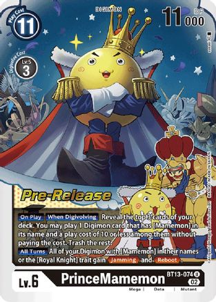 PrinceMamemon [BT13-074] [Versus Royal Knights Booster Pre-Release Cards] - Trinity Hobby