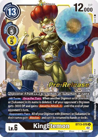 KingEtemon [BT13-076] [Versus Royal Knights Booster Pre-Release Cards] - Trinity Hobby