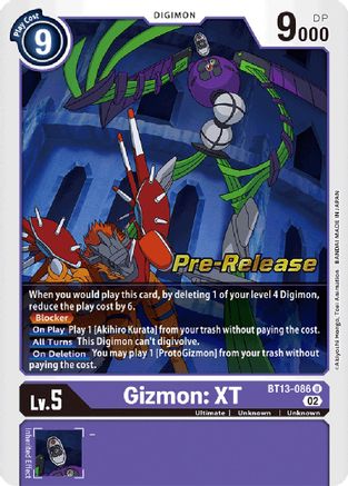 Gizmon: XT [BT13-086] [Versus Royal Knights Booster Pre-Release Cards] - Trinity Hobby