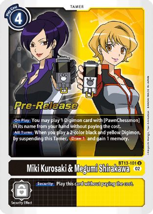 Miki Kurosaki & Megumi Shirakawa [BT13-101] [Versus Royal Knights Booster Pre-Release Cards] - Trinity Hobby