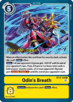 Odin's Breath [BT13-106] [Versus Royal Knights Booster Pre-Release Cards] - Trinity Hobby