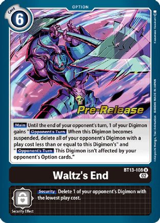 Waltz's End [BT13-108] [Versus Royal Knights Booster Pre-Release Cards] - Trinity Hobby