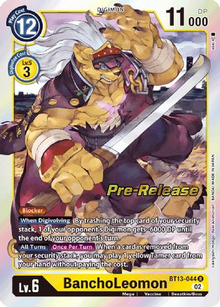 BanchoLeomon [BT13-044] [Versus Royal Knights Booster Pre-Release Cards] - Trinity Hobby