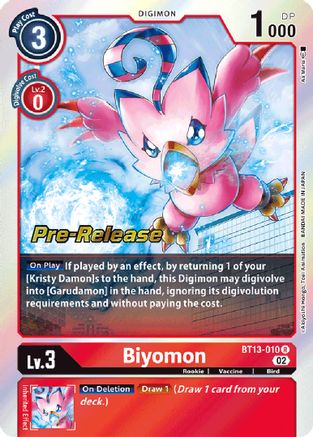 Biyomon [BT13-010] [Versus Royal Knights Booster Pre-Release Cards] - Trinity Hobby