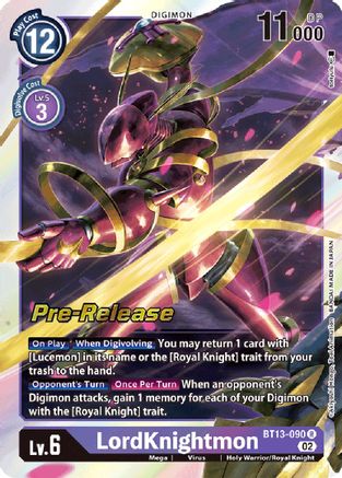 LordKnightmon [BT13-090] [Versus Royal Knights Booster Pre-Release Cards] - Trinity Hobby
