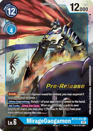 MirageGaogamon [BT13-031] [Versus Royal Knights Booster Pre-Release Cards] - Trinity Hobby