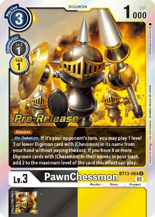 PawnChessmon [BT13-064] [Versus Royal Knights Booster Pre-Release Cards] - Trinity Hobby
