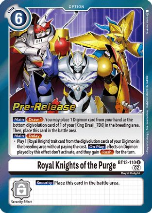 Royal Knights of the Purge [BT13-110] [Versus Royal Knights Booster Pre-Release Cards] - Trinity Hobby