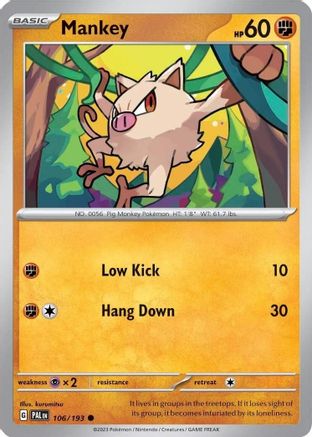 Mankey (Cosmos Holo) - (106/193) Holofoil [Miscellaneous Cards & Products]