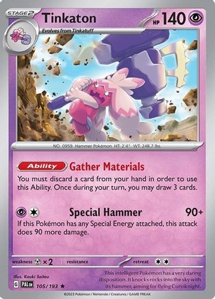 Tinkaton (105/193) (Theme Deck Exclusive) [Scarlet & Violet: Paldea Evolved] - Trinity Hobby