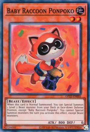 Baby Raccoon Ponpoko [OP22-EN005] Super Rare - Trinity Hobby
