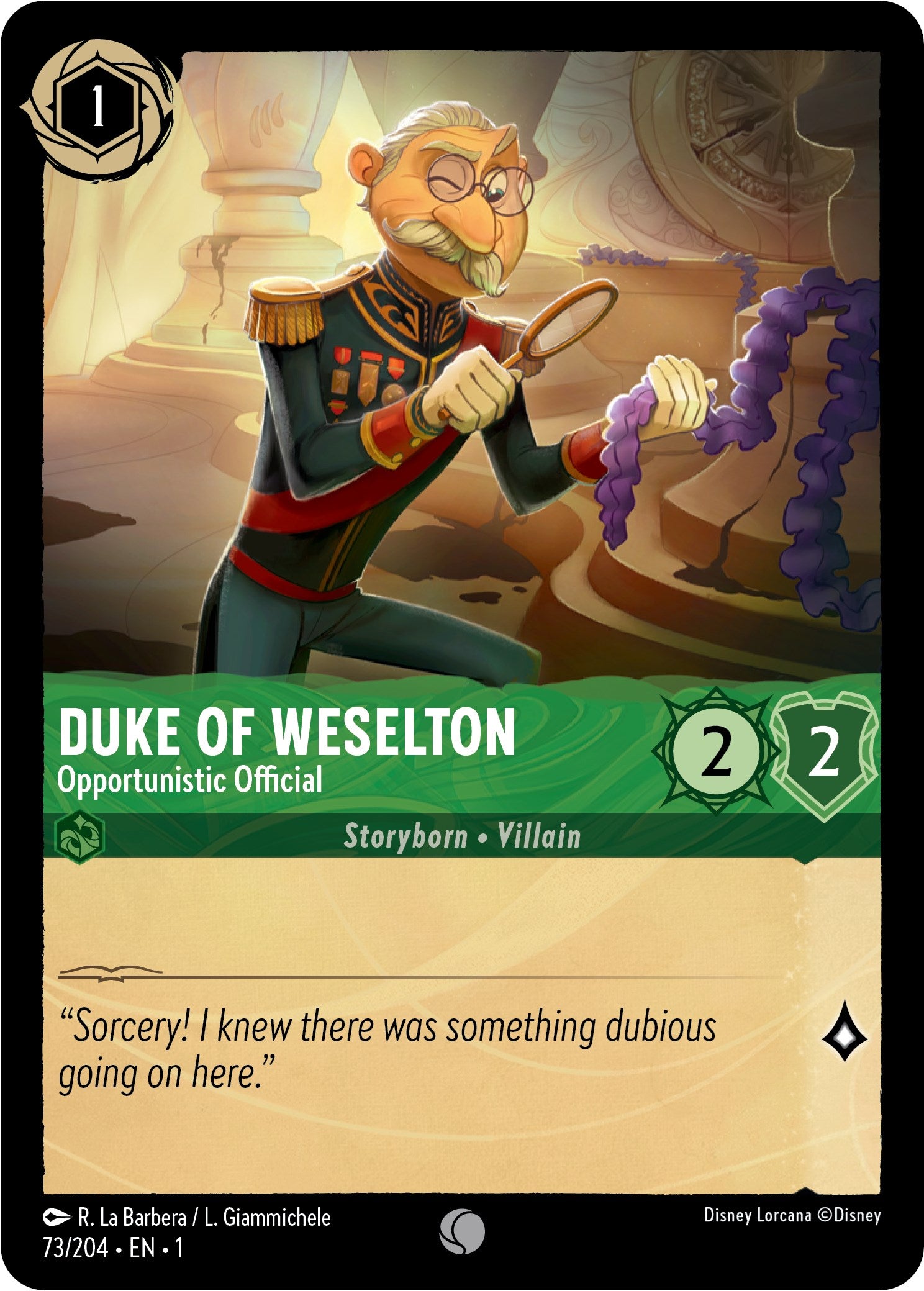 Duke of Weselton - Opportunistic Official (73/204) [The First Chapter] - Trinity Hobby