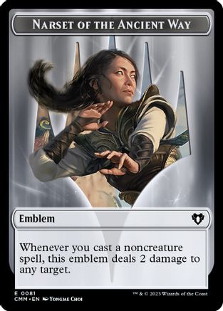 Emblem - Narset of the Ancient Way // Wizard Double-Sided Token  (CMM-81 // 71) - [Commander Masters]