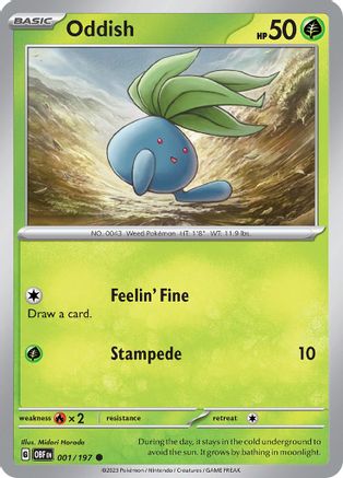 Oddish (001/197) [Scarlet & Violet: Obsidian Flames] - Trinity Hobby