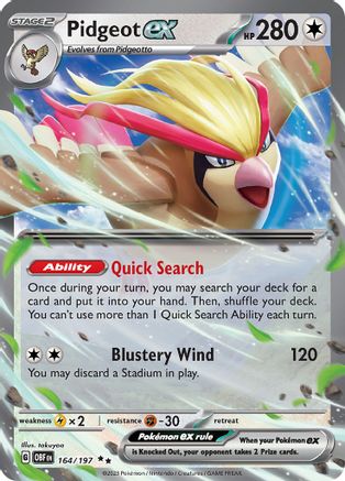 Pidgeot ex (164/197) [Scarlet & Violet: Obsidian Flames] - Trinity Hobby