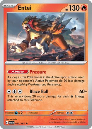 Entei (030/197) [Scarlet & Violet: Obsidian Flames] - Trinity Hobby