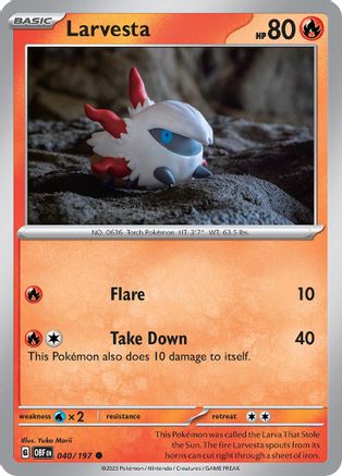 Larvesta (040/197) [Scarlet & Violet: Obsidian Flames] - Trinity Hobby