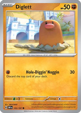 Diglett (103/197) [Scarlet & Violet: Obsidian Flames] - Trinity Hobby