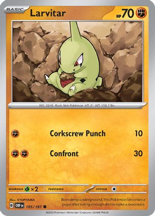Larvitar (105/197) [Scarlet & Violet: Obsidian Flames] - Trinity Hobby