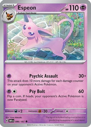 Espeon (086/197) [Scarlet & Violet: Obsidian Flames] - Trinity Hobby