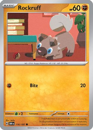 Rockruff (116/197) [Scarlet & Violet: Obsidian Flames] - Trinity Hobby