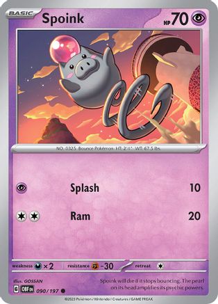 Spoink (090/197) [Scarlet & Violet: Obsidian Flames] - Trinity Hobby