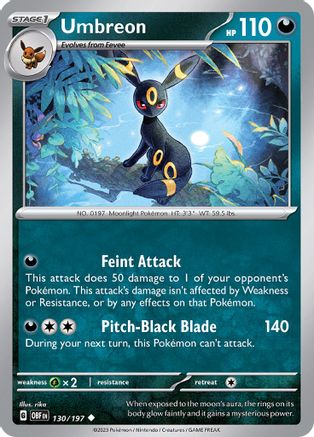 Umbreon (130/197) [Scarlet & Violet: Obsidian Flames] - Trinity Hobby