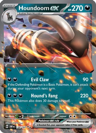 Houndoom ex (134/197) [Scarlet & Violet: Obsidian Flames] - Trinity Hobby