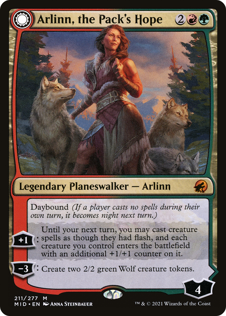 Arlinn, the Pack's Hope // Arlinn, the Moon's Fury [Innistrad: Midnight Hunt] - Trinity Hobby