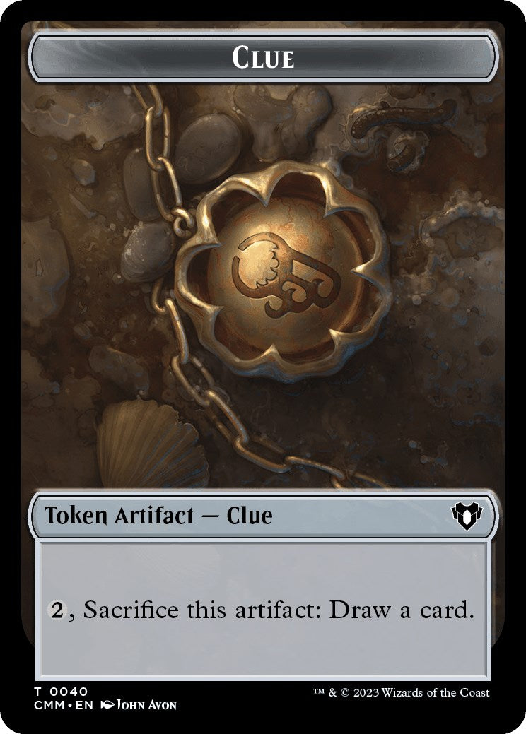 Clue // Elephant Double-Sided Token [Commander Masters Tokens] - Trinity Hobby