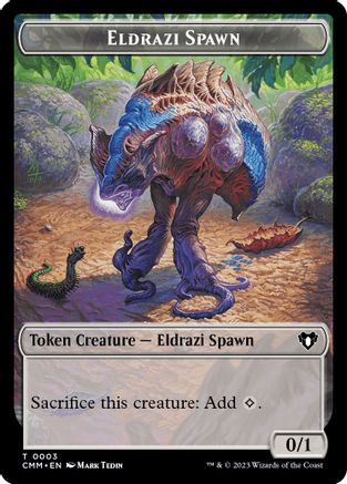 Eldrazi Spawn // Emblem - Ob Nixilis of the Black Oath Double-Sided Token  [Foil]  (CMM-3 // 52) - [Commander Masters]