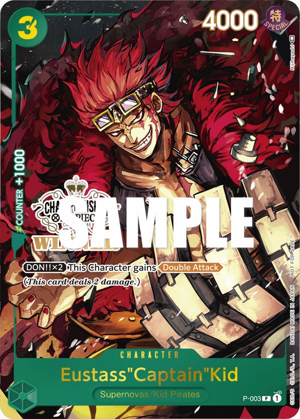 Eustass"Captain"Kid (Store Championship Vol. 2 Winner) (P-003) - [One Piece Promotion Cards] Foil - Trinity Hobby