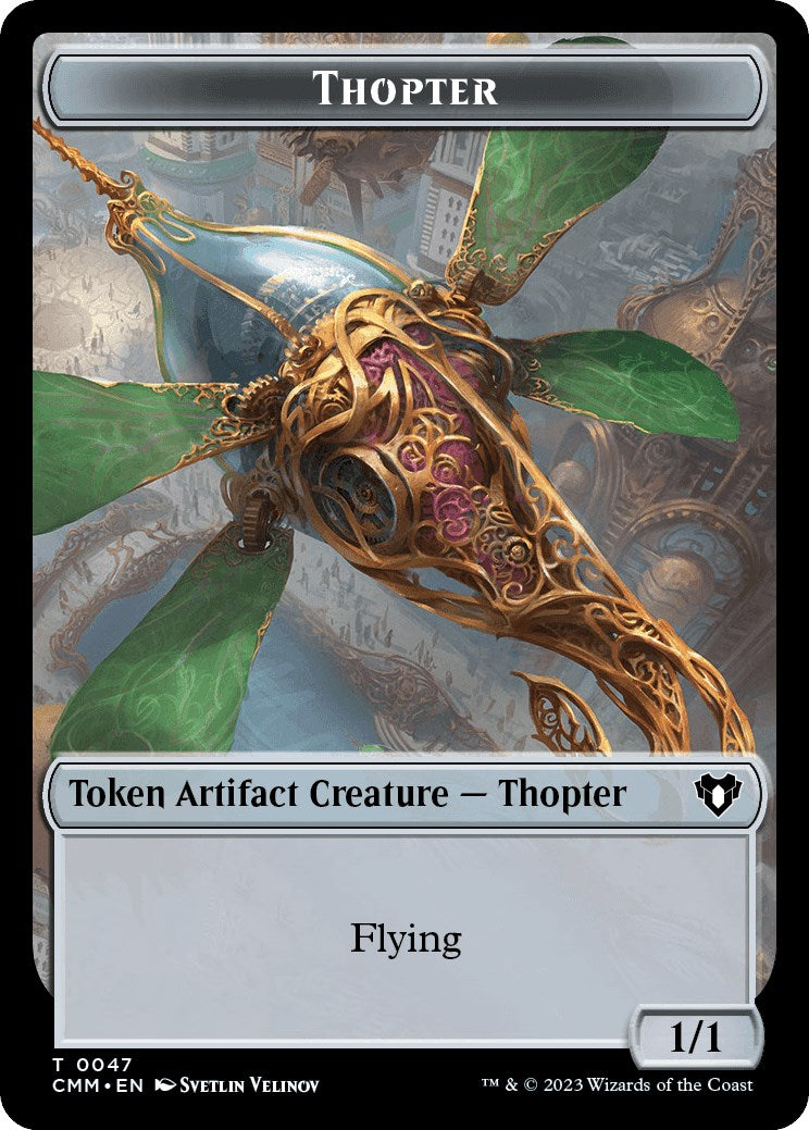 Thopter // Emblem - Daretti, Scrap Savant Double-Sided Token [Commander Masters Tokens] - Trinity Hobby