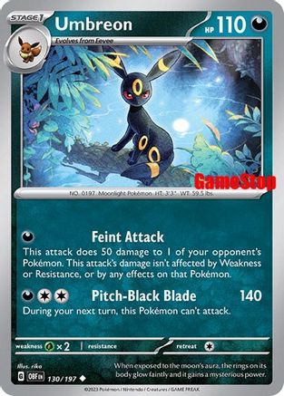 Umbreon (GameStop Exclusive) - (130/197) Reverse Holofoil [Miscellaneous Cards & Products]