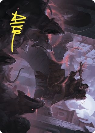 Gnawing Crescendo Art Card (Gold-Stamped Signature)  (ASWOE-017) - [Art Series: Wilds of Eldraine]